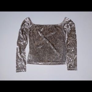 Crushed Velvet Boatneck Cropped Top EUC